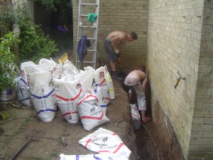 Digging the foundations by hand