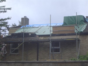 Keeping the roof dry was a challenge